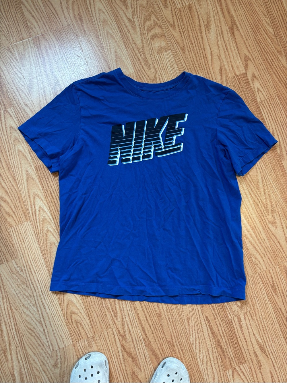 Nike Blue Graphic Logo Tee size large